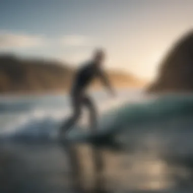 Market Positioning of Leading Surf Brands A modern surfing shop displaying a range of brands and products