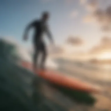 Innovations in Sustainable Surfing Equipment An array of sustainable surfing gear showcasing eco-friendly innovations