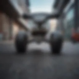 Close-up view of Ace skateboard truck showcasing its unique design features