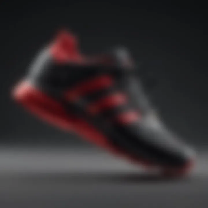 Adidas Black Red sneaker design showcasing sleek lines and bold colors