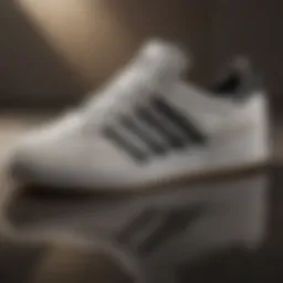 Close-up view of the Adidas Busenitz Youth shoe showcasing its unique design elements.