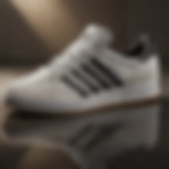 Close-up view of the Adidas Busenitz Youth shoe showcasing its unique design elements.