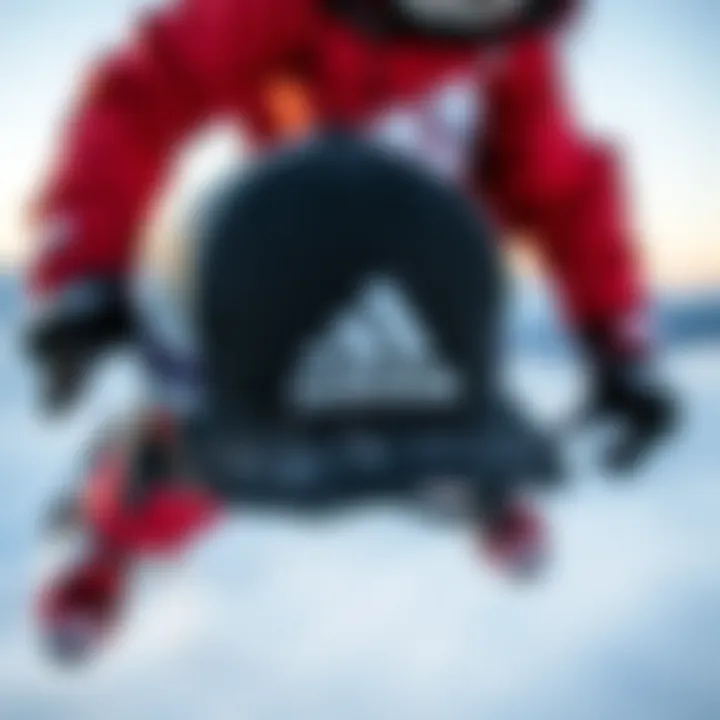Adidas trucker cap featured in an extreme sports environment