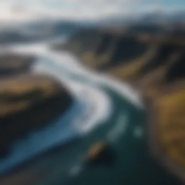 Aerial View of Iceland's Glacial Landscape Stunning aerial view of Iceland's glacial landscape
