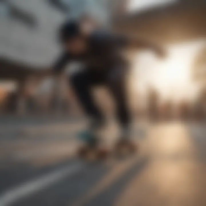 A filmmaker capturing skateboarders in action with a camera