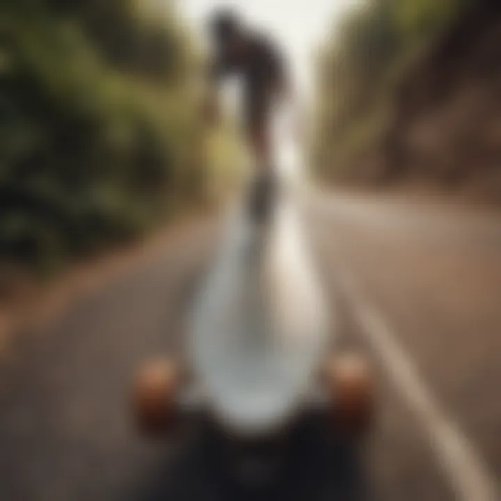 A skateboarder riding along a scenic coastal path