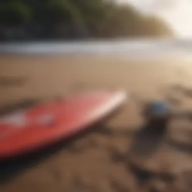 Must-Have Surfing Gear for Beginners Essential surfing equipment laid out on the beach