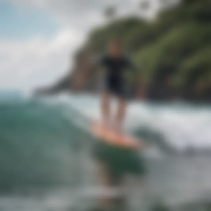 Surfing school instructor teaching beginners in Puerto Rico
