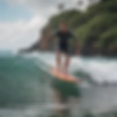 Expert Guidance at a Surfing School in Puerto Rico Surfing school instructor teaching beginners in Puerto Rico