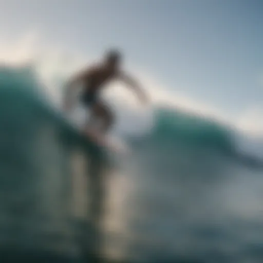 Stunning view of surfers riding waves in Puerto Rico