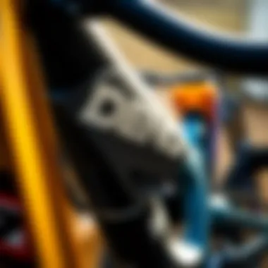 Close-up of bike specifications highlighting advanced features and components