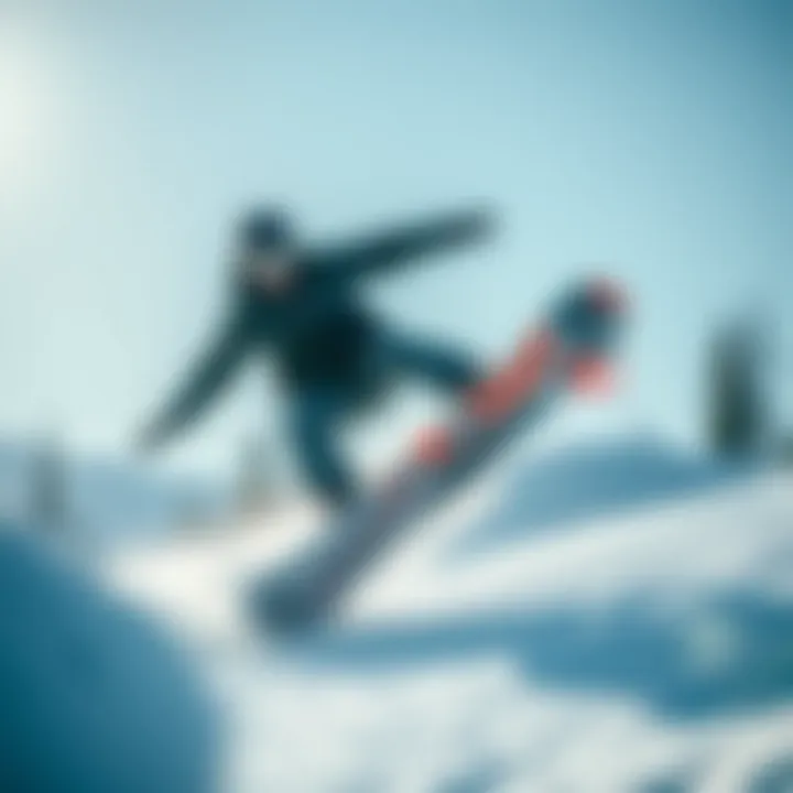 Freestyle Snowboard Agility Dynamic freestyle snowboard capturing action and agility
