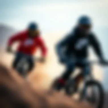 Athletes wearing Nike jackets during extreme sports activities.
