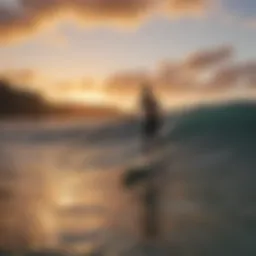 Sunset surf session at Waimea Bay