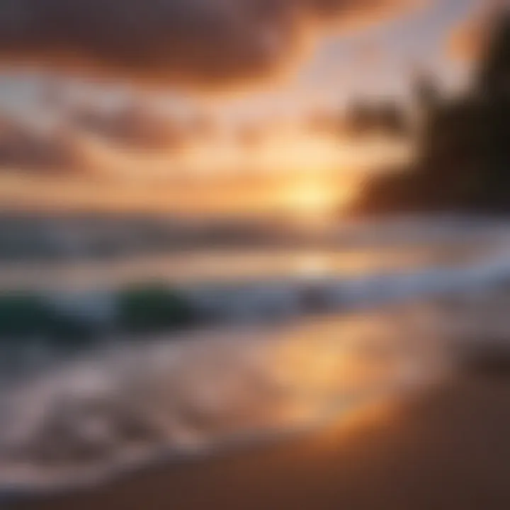 A scenic sunset over a popular surf spot