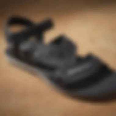 Durable Materials of Billabong Black Sandals Close-up of the durable materials used in Billabong sandals