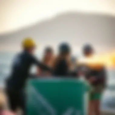 A group of athletes using the Billabong Furnace during an extreme sports event