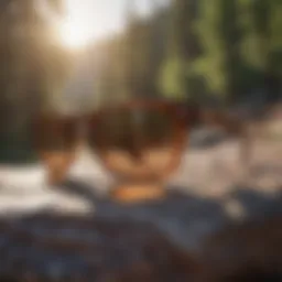 Sleek design of Blaze Clubmaster Polarized sunglasses against a scenic outdoor backdrop