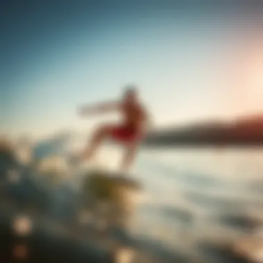 An athlete performing extreme sports while wearing optimal board shorts