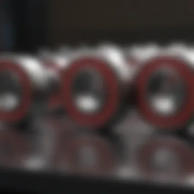 Precision Engineering of Bones Reds Skate Bearings Close-up view of Bones Reds Skate Bearings showcasing precision engineering