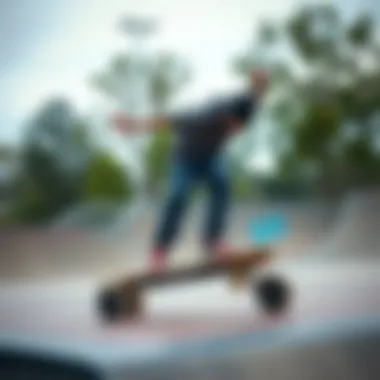 Skateboarder performing tricks using Bones Wheels on a skatepark ramp.