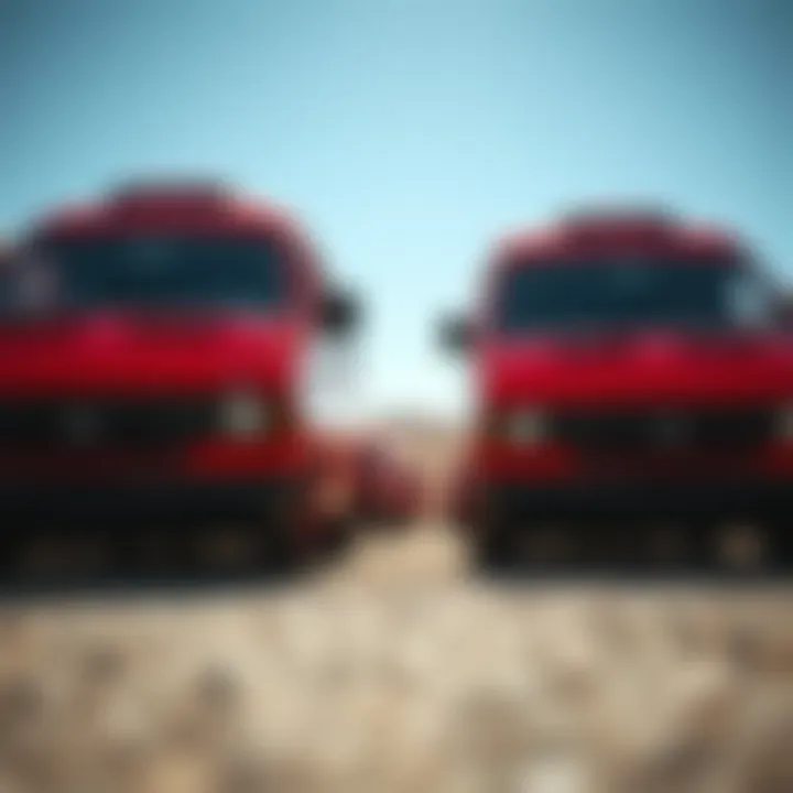 Design Details of Bright Red Vans Close-up of bright red vans showcasing unique design details