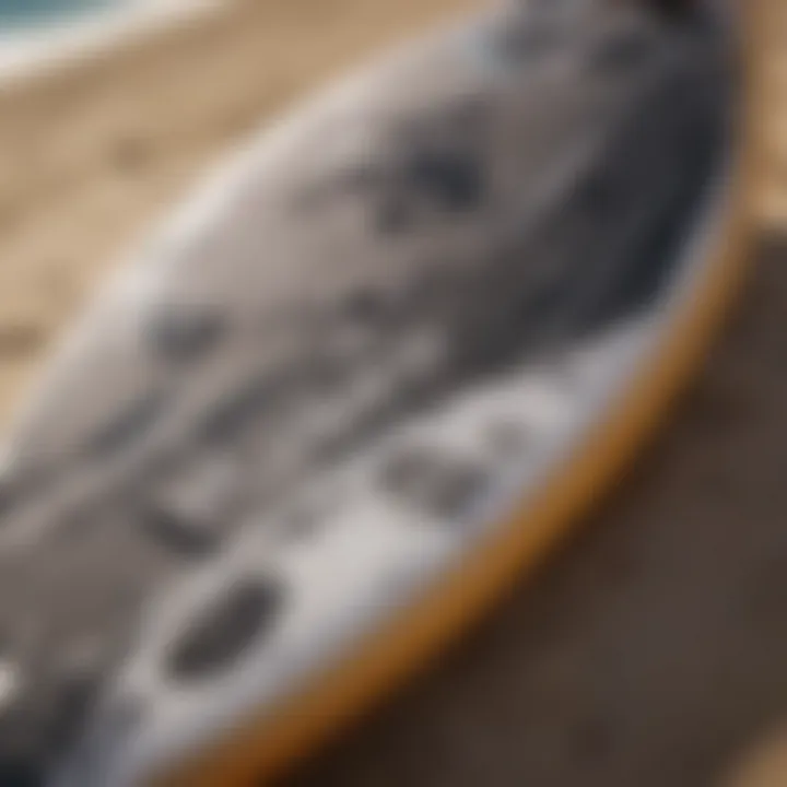 Close-up of innovative design features on a Cabrinha kite board