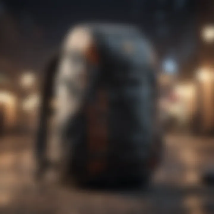 Durable material of Champion backpack highlighted
