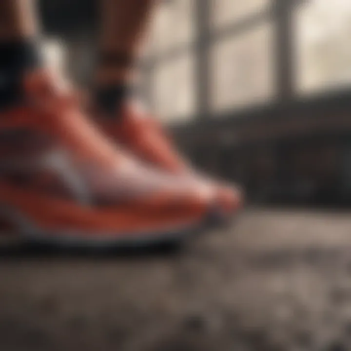 Close-up of advanced cushioning technology in running footwear