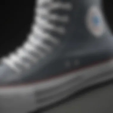 Detailed View of Chuck Taylor All Star Move Hi Design Close-up of Chuck Taylor All Star Move Hi showcasing its unique design and materials.