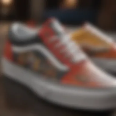 Close-up of Disney Vans shoes highlighting intricate artwork