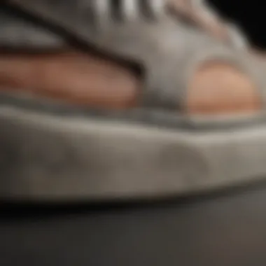 A close-up of Vans shoe materials