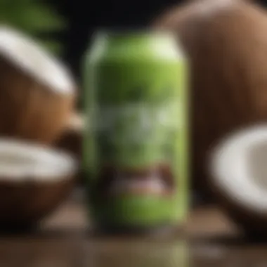 Close-up of Coconut Monster Energy Drink showcasing its vibrant packaging