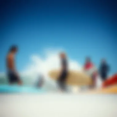 Community event featuring surfers engaging in fun activities