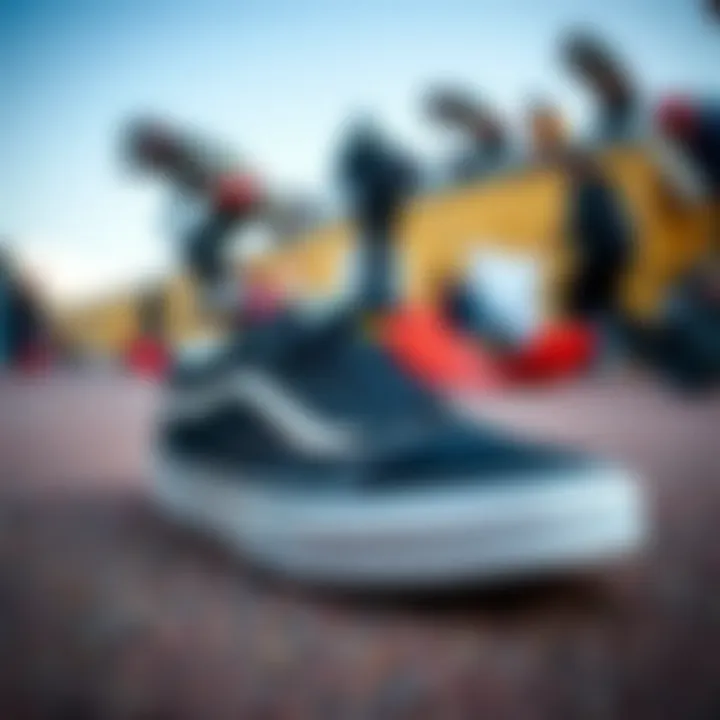 Vans sneakers showcased in an extreme sports event