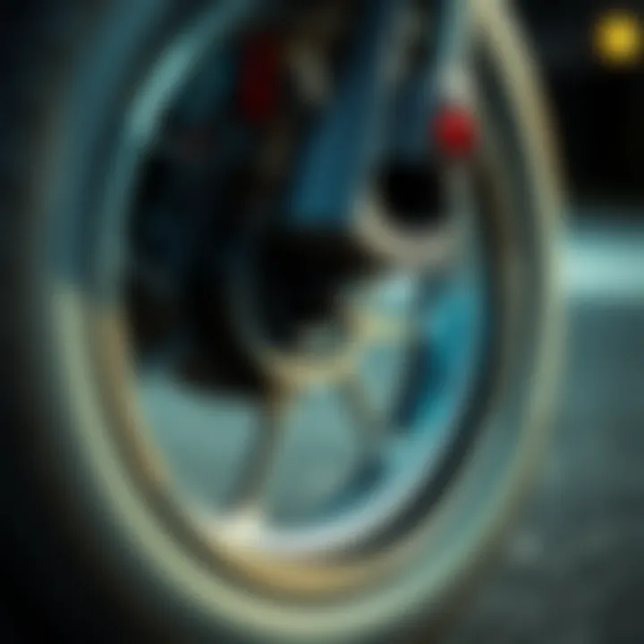 Close-up of Cruiser Wheel Design Detailed view of a 65mm cruiser wheel showcasing its design and features