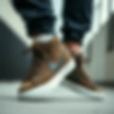 Detailing the Fit of the Nike Blazer Mid 77 Close-up of Nike Blazer Mid 77 in size 5.5 highlighting fit