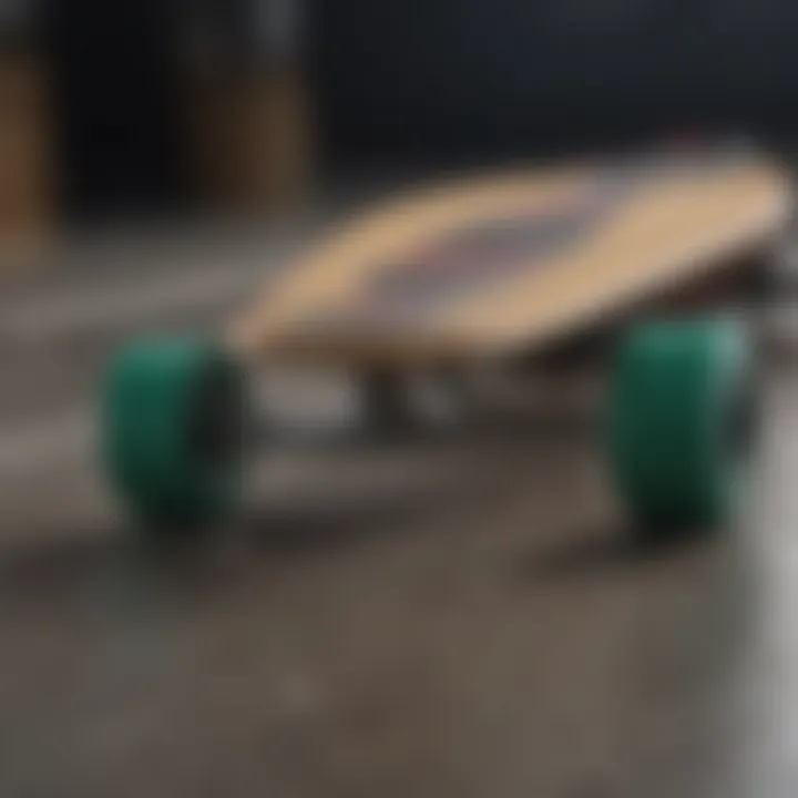 Close-up of the material used in the longboard construction