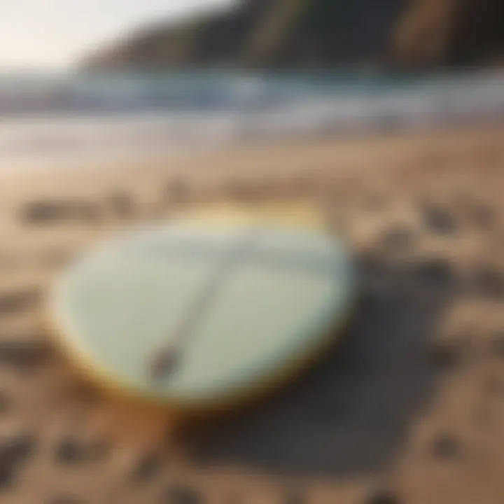 Surfboard with wax and ocean in background