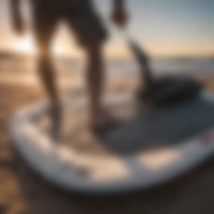 User maintaining a kitesurfing board bag to ensure longevity