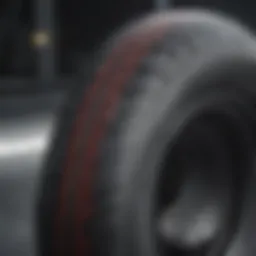 Close-up view of longboard tires showcasing tread design