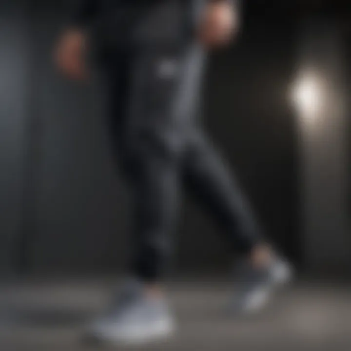 Close-up of the fabric and design details of Nike tapered jogger pants