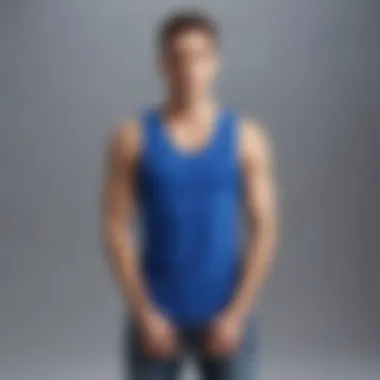 Stylish Display of Royal Blue Tank Top Stylish royal blue tank top showcased on a mannequin against a minimalist backdrop