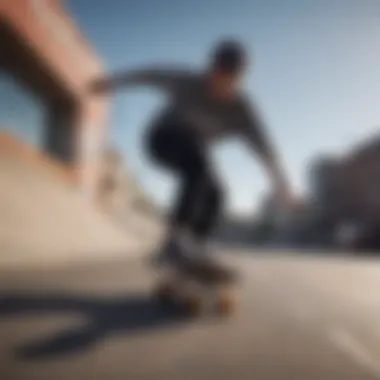 Skateboarding training technique in action for skill enhancement