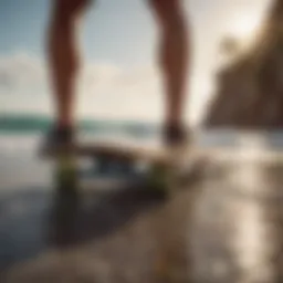A vibrant surf skate displaying unique design elements