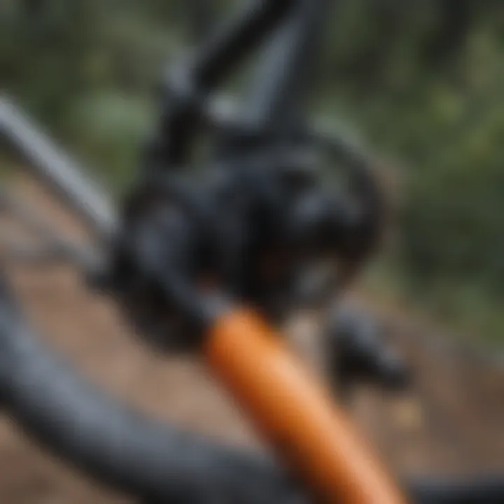 Close-up of bike components showcasing durability