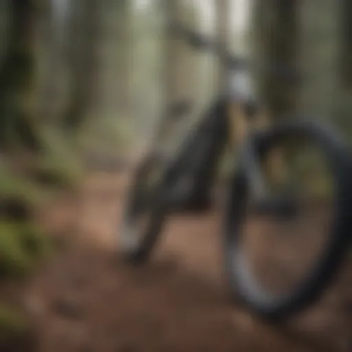 High-performance downhill bike on a rugged trail