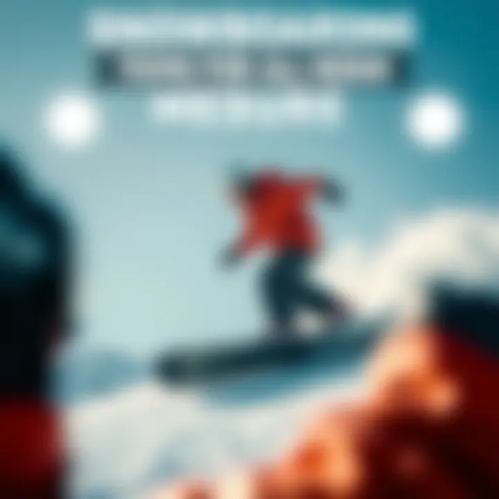 An infographic demonstrating snowboarding safety measures on the slopes