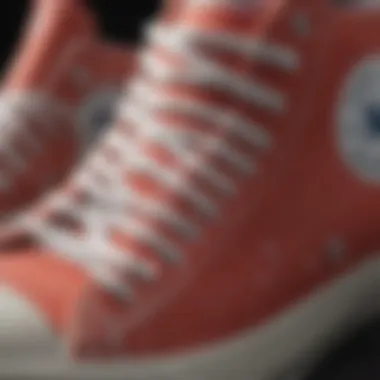 Close-up of Converse All Star Junior fabric and design details