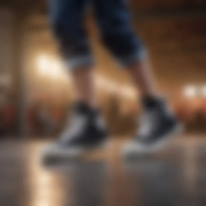 Young athlete wearing Converse All Star Junior during a skateboarding trick